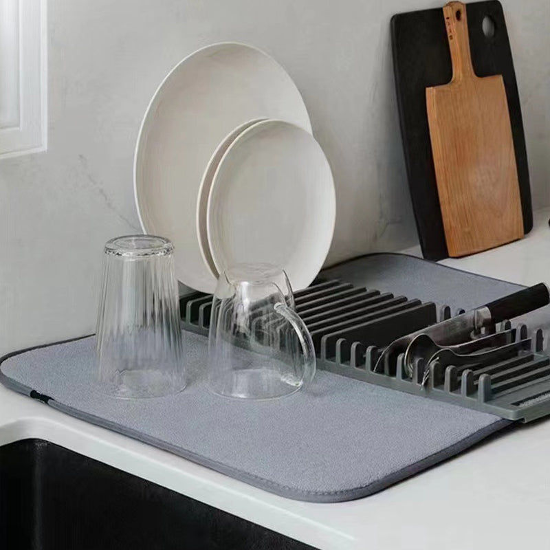 Compact collapsible dish drying solution for kitchen organization and countertop space