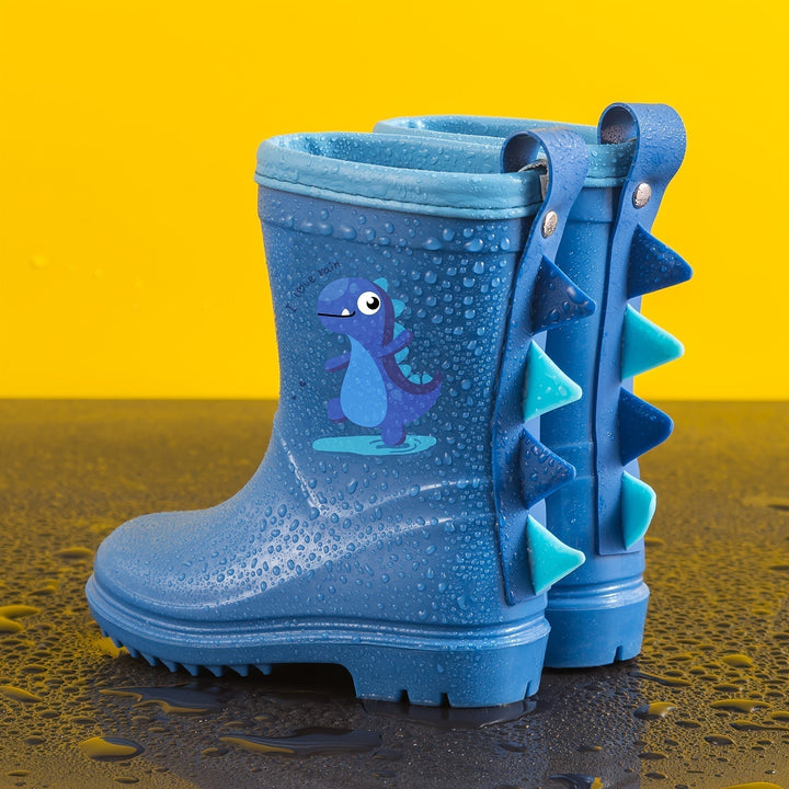 Vibrant kids' animal print waterproof rain boots, perfect for little feet in wet weather & outdoor play.