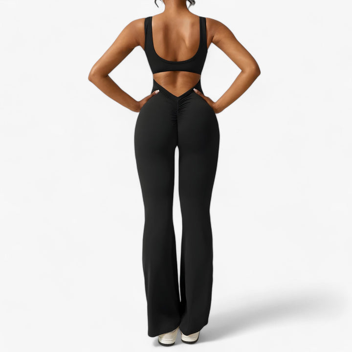 Printed women's Amélie jumpsuit, adding a fashionable pop to comfort.