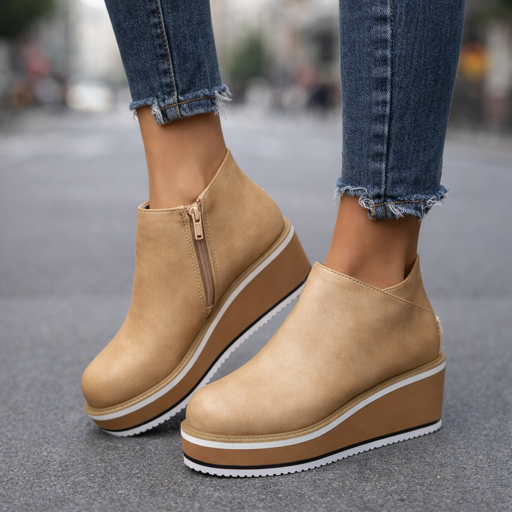 Front view of comfortable women's platform shoes, suitable for various casual outfits