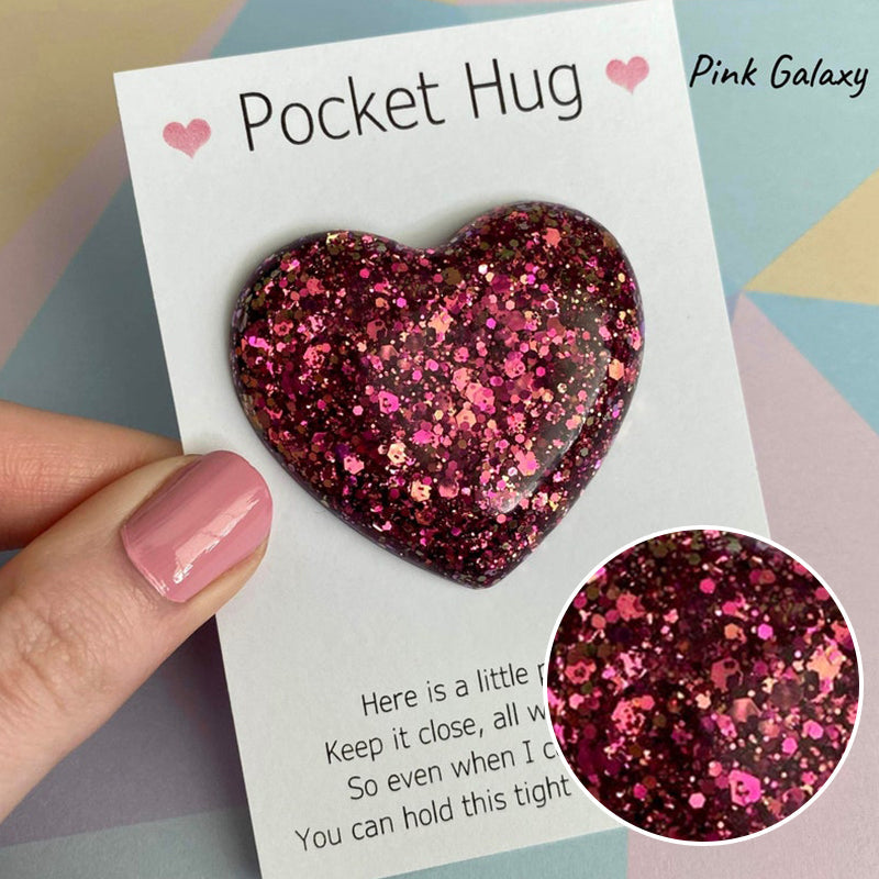 Collection of Pocket Hug resin hearts, meaningful small gifts for friends & family