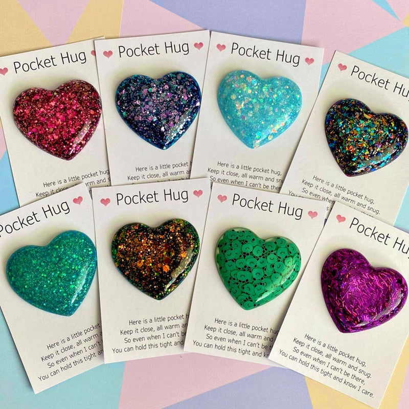Pocket Hug heart gift with 'thinking of you' message, a thoughtful sympathy charm