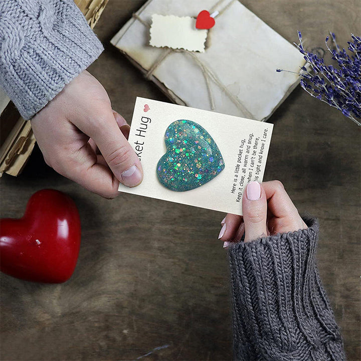 Small, smooth Pocket Hug heart charm, ideal for carrying as a comfort gift