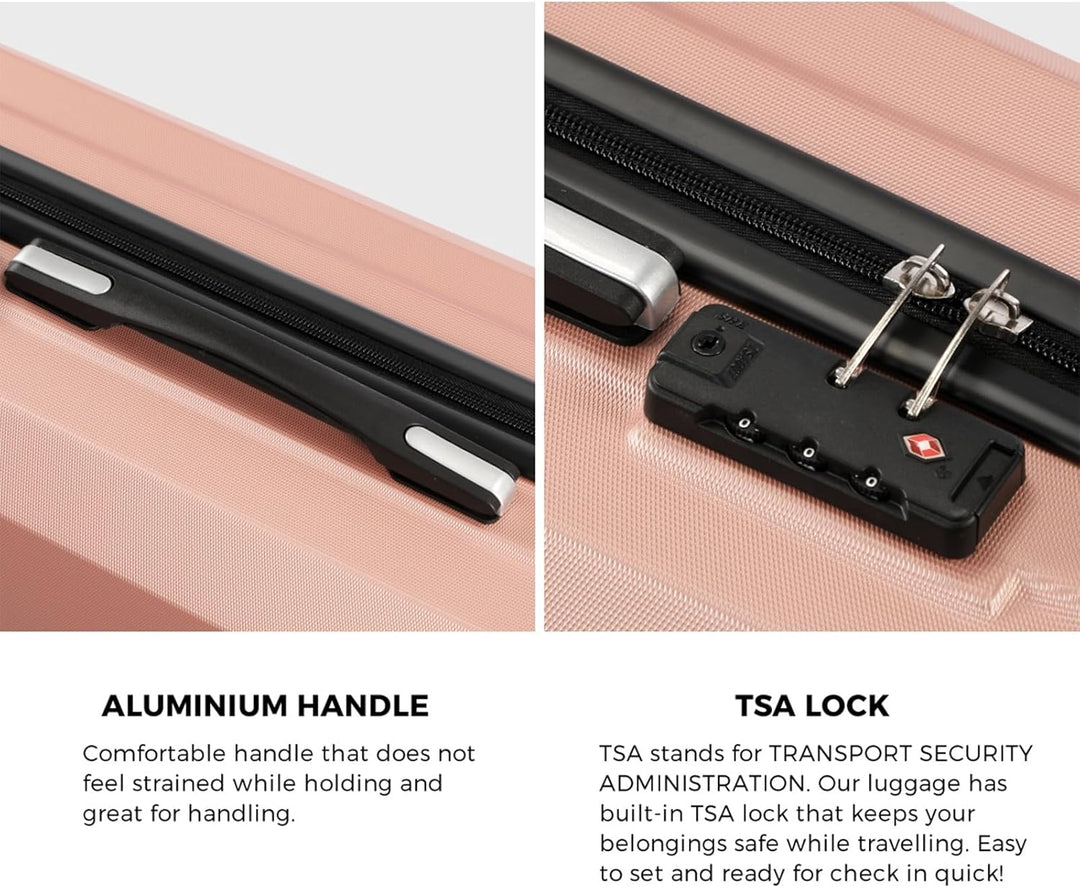JetTrek hardshell carry-on luggage set, featuring smooth spinner wheels and trolley bag.