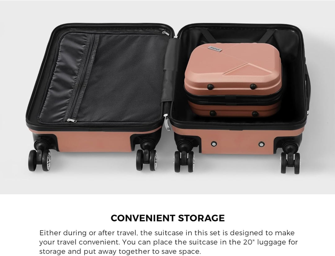 Ideal 2-piece compact travel set for weekend getaways, with durable hardshell design.