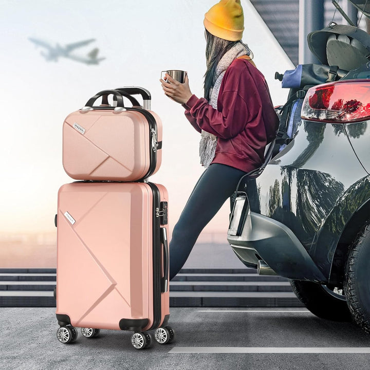 Essential 2-piece carry-on vacation gear. Compact hardshell luggage set with spinner wheels for easy trips.