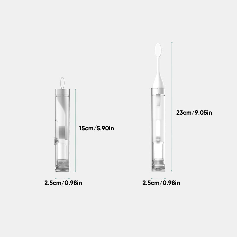 High-quality compact travel toothbrush, yellow, for convenient and effective dental care