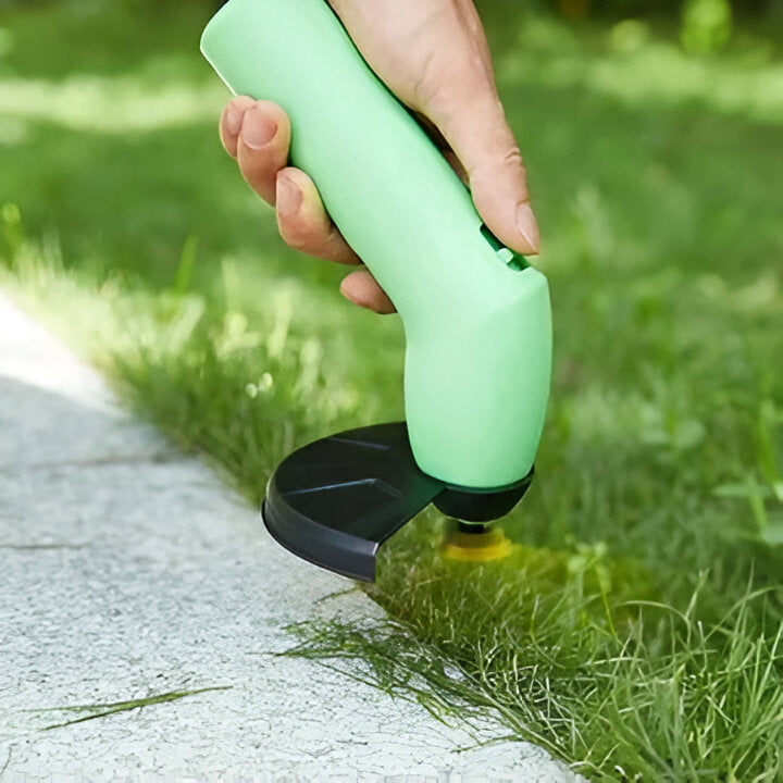 Efficient cordless mini weed wacker for precise lawn edge trimming, a versatile garden tool & grass cutter.