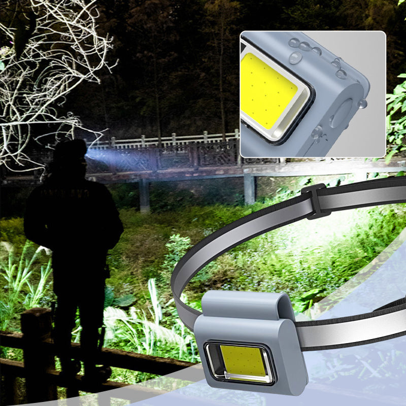 User holding the compact magnetic COB work light, showing its scale and ease of handling