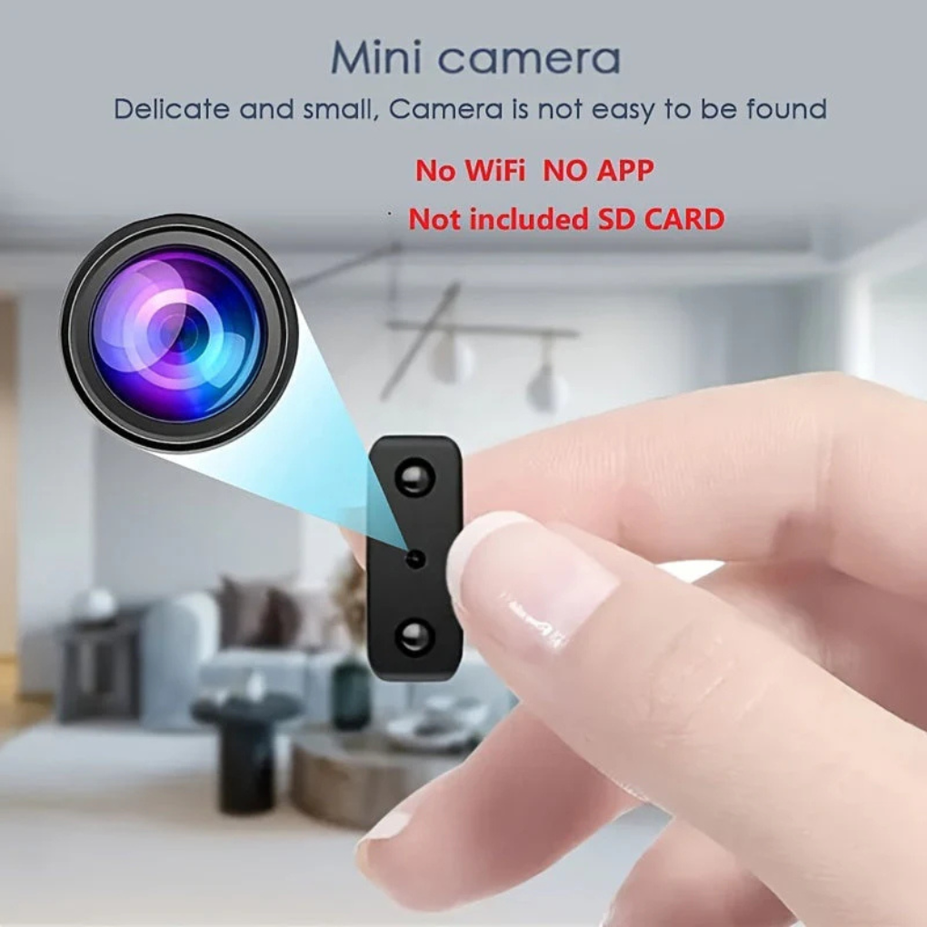 Wireless mini security camera with motion detection and night vision for complete home protection.