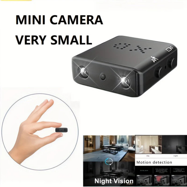 Discreet, portable full HD mini camera for versatile surveillance and easy home security monitoring.