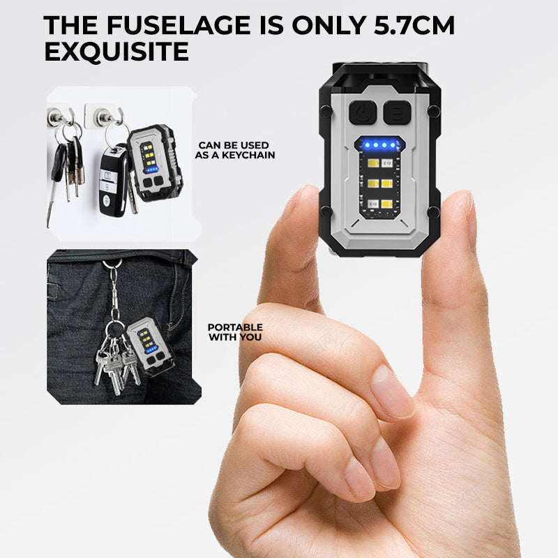 Multi-mode LED flashlight, rechargeable via USB, bright light for outdoor, emergency & EDC