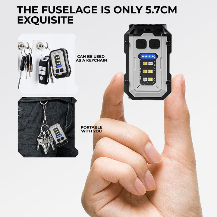 Multi-mode LED flashlight, rechargeable via USB, bright light for outdoor, emergency & EDC