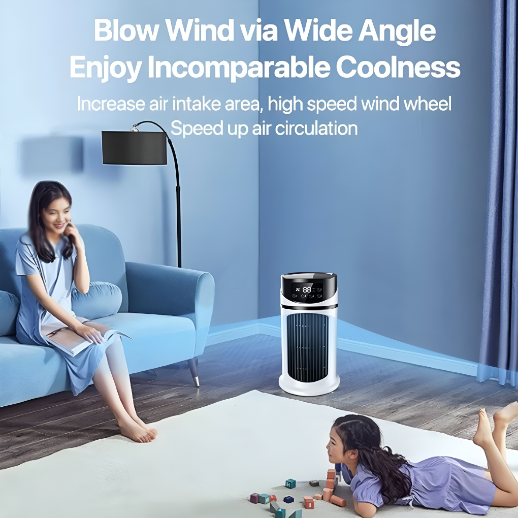 Small portable AC unit, ideal for indoor comfort, personal cooling, and summer heat relief.