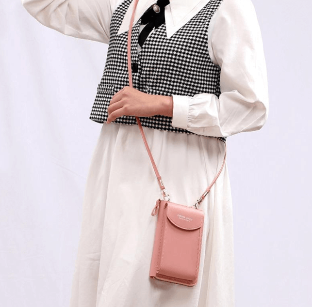 Chic compact PU leather crossbody bag for daily errands, with a comfortable adjustable strap.
