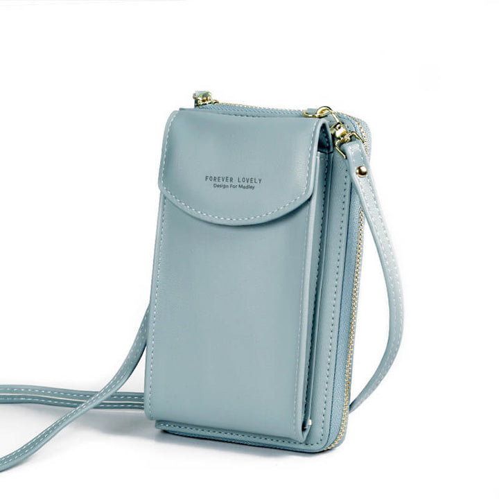 Practical women's PU leather crossbody bag, compact for travel, with an adjustable shoulder strap.