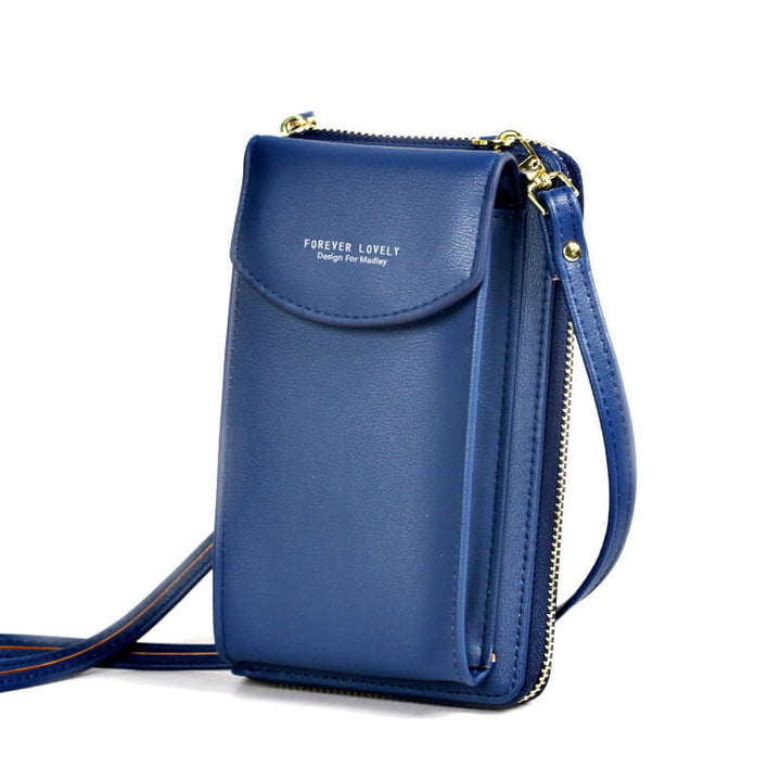 PU leather crossbody bag for women with a long, adjustable strap for custom fit.