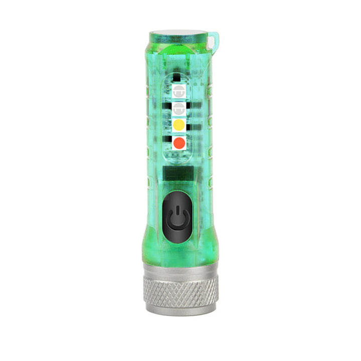 Rechargeable emergency EDC flashlight, small and powerful, featuring a long-lasting LED light.