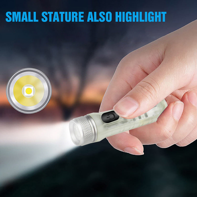 Small rechargeable flashlight for EDC, featuring bright LED illumination and a durable, waterproof casing.