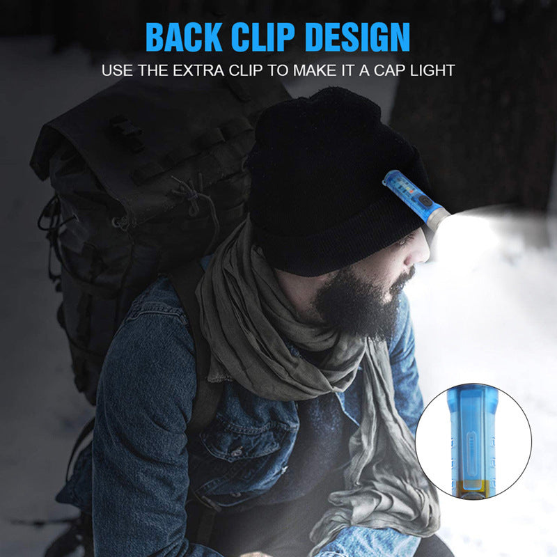 Durable mini rechargeable LED flashlight, essential EDC gear for outdoor enthusiasts and utility tasks.