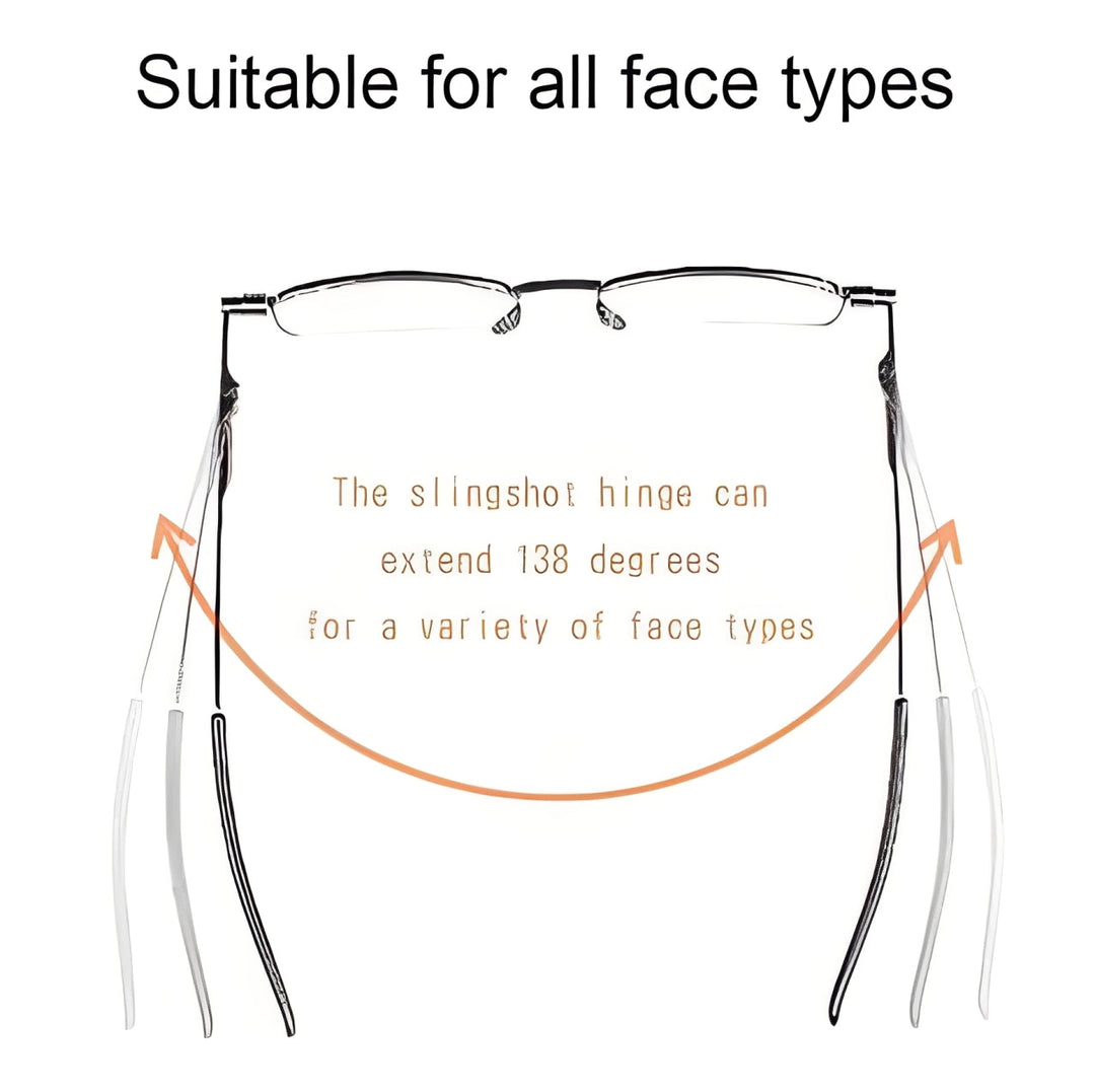 Portable unisex compact eyewear, sleek design for easy storage and on-the-go reading. Travel accessory.