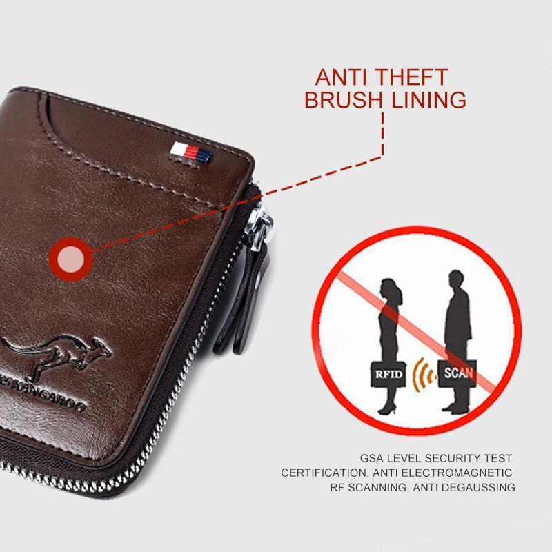 Secure RFID blocking wallet, a durable and compact everyday carry essential for travel.