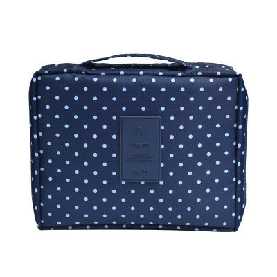Women's compact cosmetic organizer, waterproof with secure closure, for all travel needs.