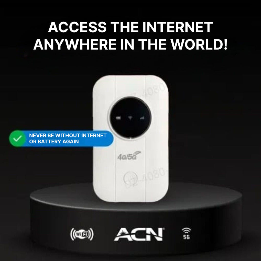 White portable WiFi router, a personal mobile hotspot for wireless internet, outdoor tech & travel connectivity.