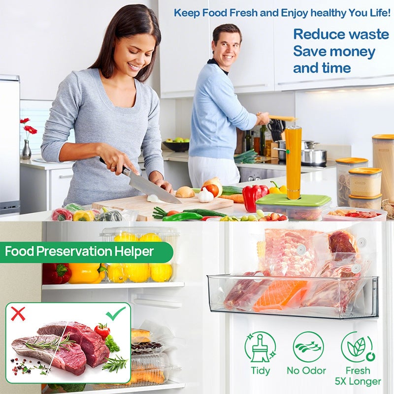 Portable vacuum sealer with a sleek design, perfect for kitchen or camping food preservation