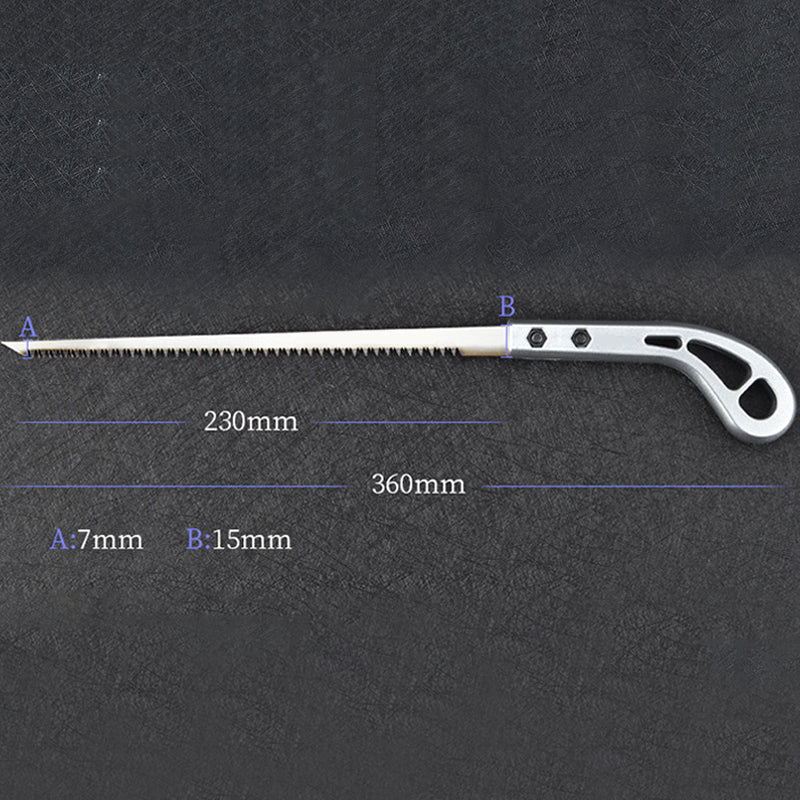 Overhead shot of the versatile woodworking saw, highlighting its compact and portable design