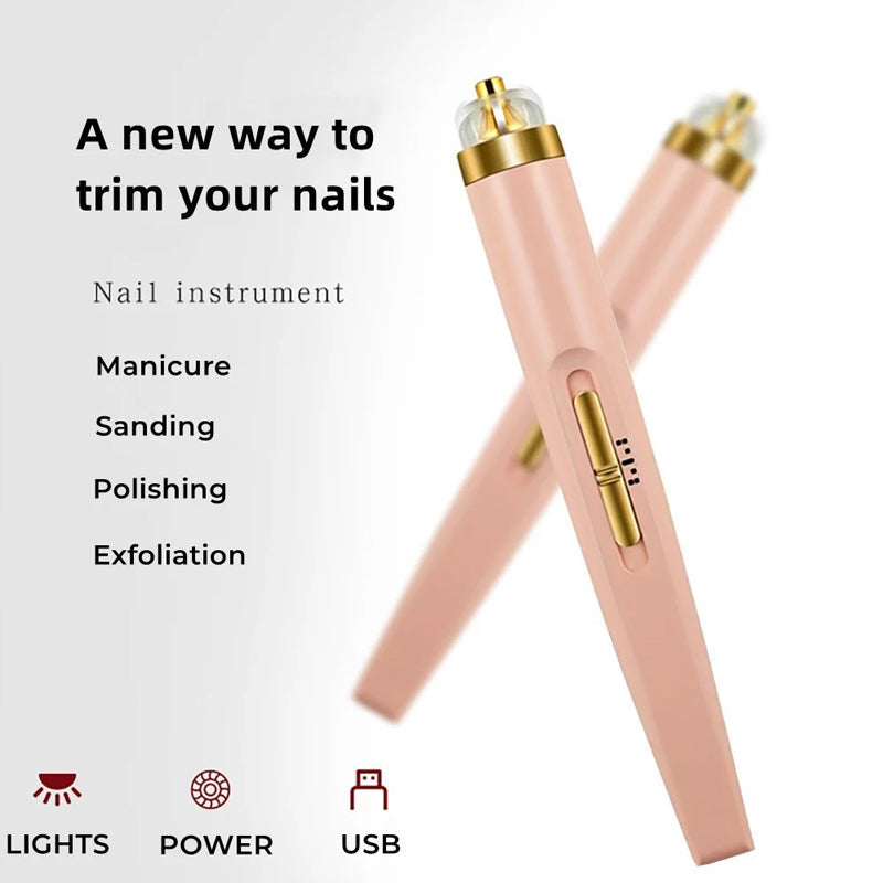 Close-up of a sanding band attachment for electric nail file, showing texture