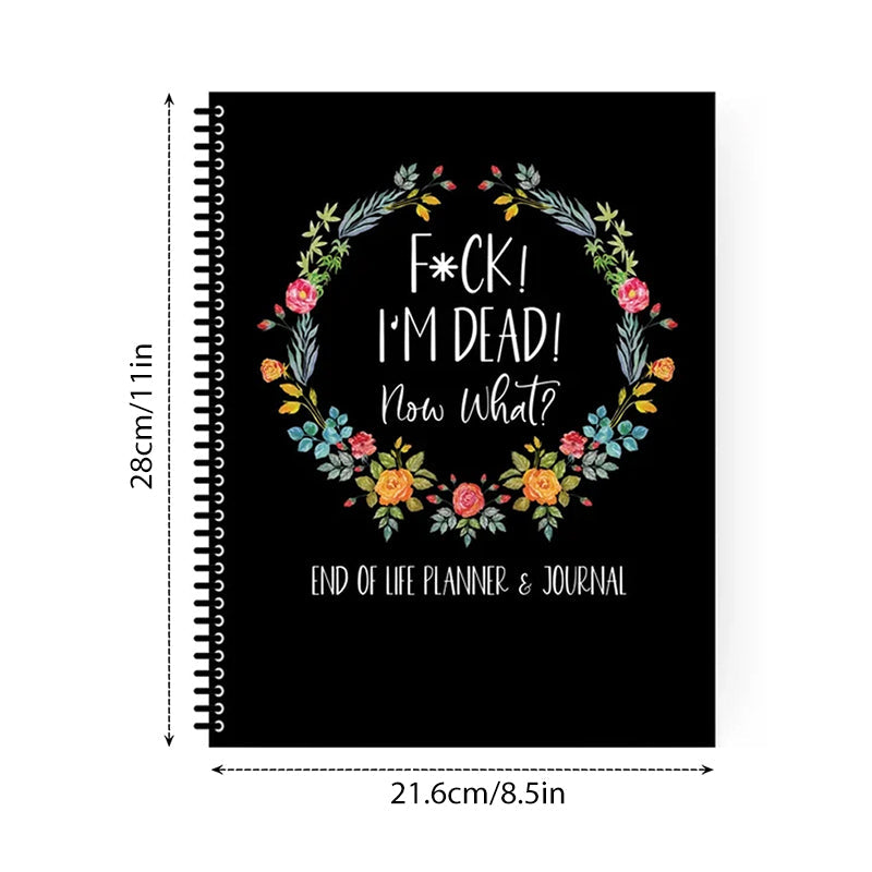 Side profile of the End-of-Life Planner, highlighting its thickness and extensive content for planning.