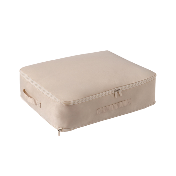 Seasonal storage solution: a compression duvet bag, designed for efficient closet organization