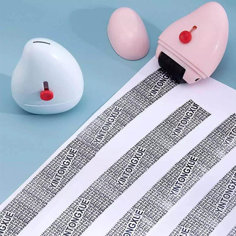 Desk accessory roller stamp, perfect for obscuring addresses and account numbers, prevents data breach