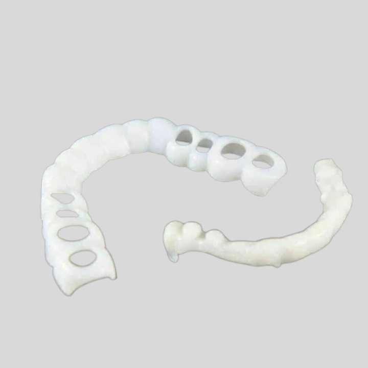 Achieve an instant, beautiful smile with easy-to-use snap-on cosmetic veneers. Perfect for quick dental aesthetic enhancement.