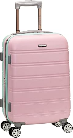 Convenient Cotton Candy lightweight carry-on, expandable and hardside with double spinner wheels for easy travel.