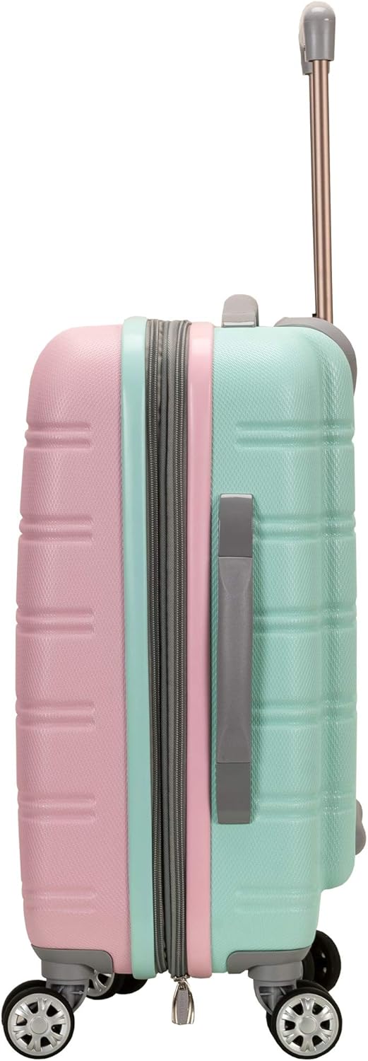 Ultra-lightweight Cotton Candy hardside carry-on luggage, durable and expandable for stress-free short trips.