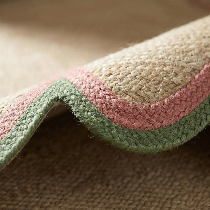 Unique scalloped cloud area rug with wavy design, ideal for a modern nursery or cozy bedroom.