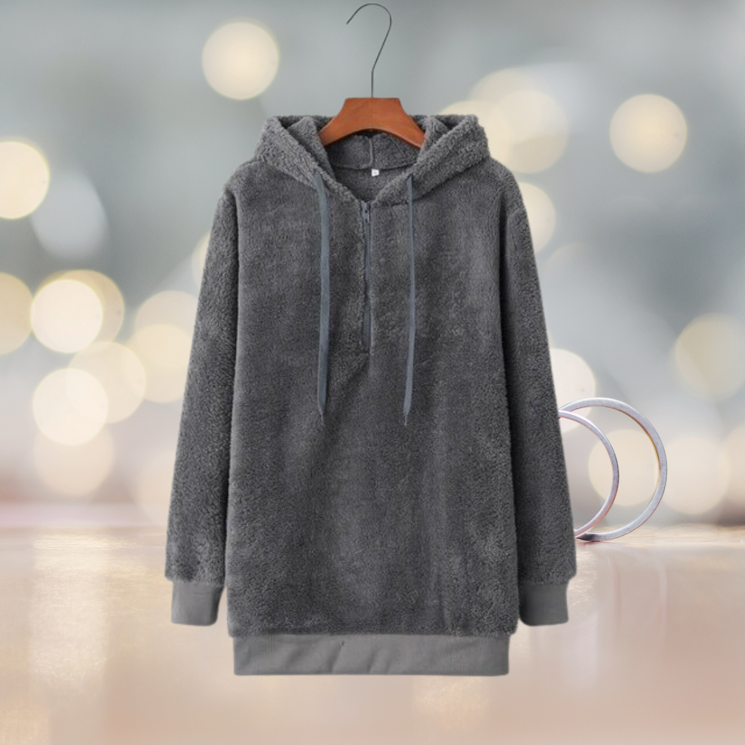 Amalia women's soft hooded jacket for effortless autumn style & comfortable everyday wear.