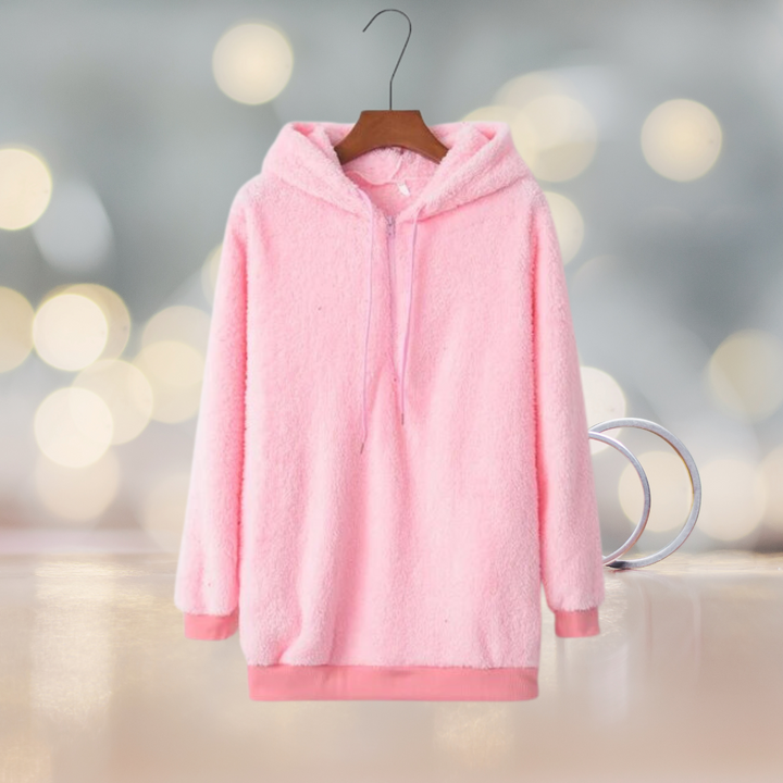 Comfortable women's autumn hoodie jacket, a stylish fall essential for versatile everyday wear.