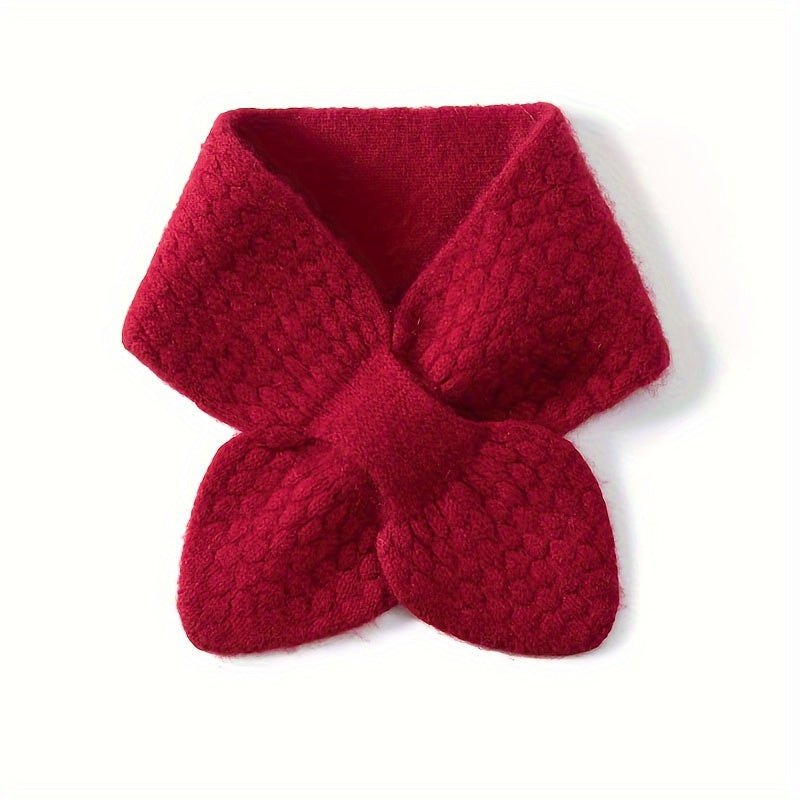 Comfortable women's knitted neck scarf, a cozy accessory for chilly days and outdoor gear.