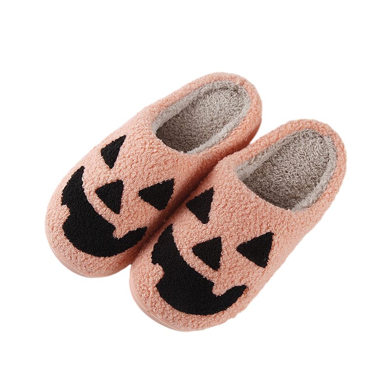 Women's festive ghost plush house slippers, providing warmth and a cozy feel for Halloween.