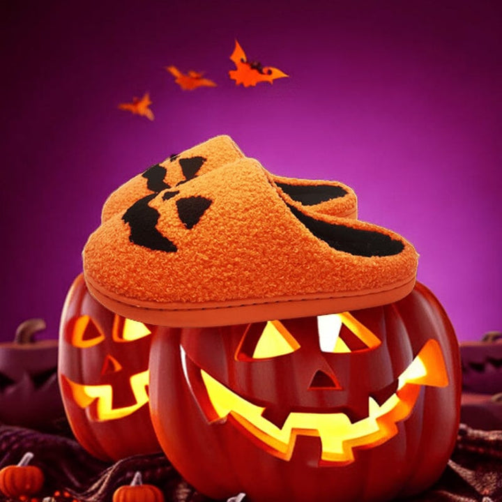 Women's cozy footwear: non-slip plush slippers with an adorable ghost design for autumn.