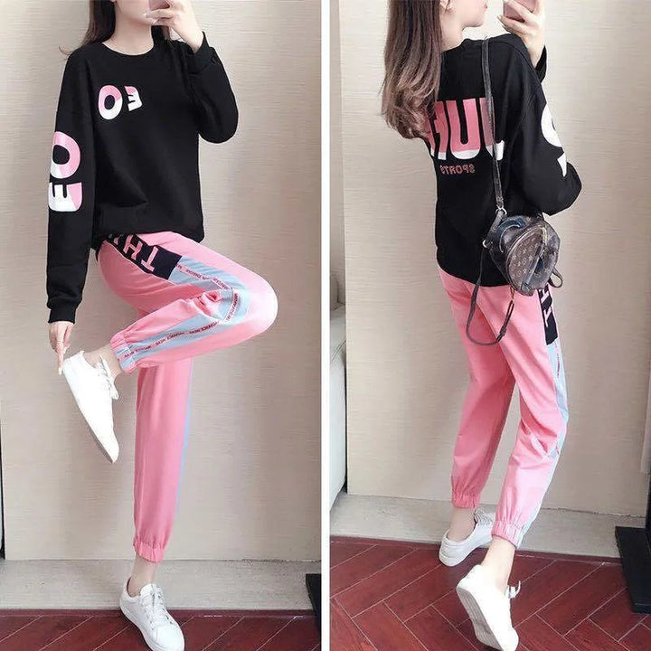 Soft women's two-piece sweater and pants set, perfect for everyday comfort, cozy lounging, or light activewear.