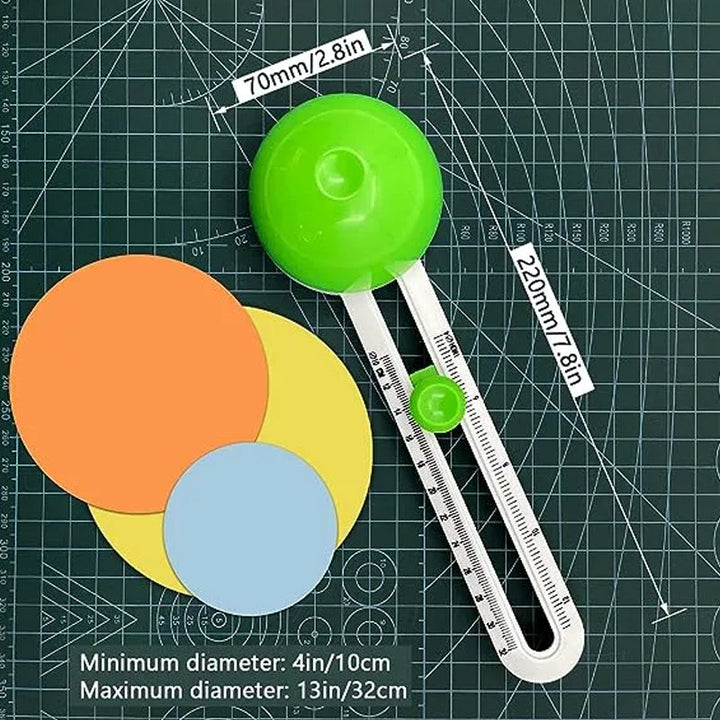 Compact Crafting Circle Cutter Tool, easy to transport for on-the-go paper and fabric crafting.