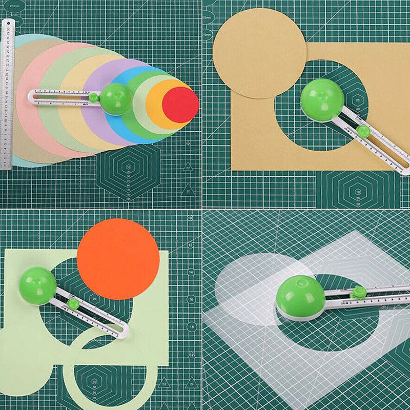 Crafting Circle Cutter Tool demonstrating cutting a perfect circle from colored paper for art projects.