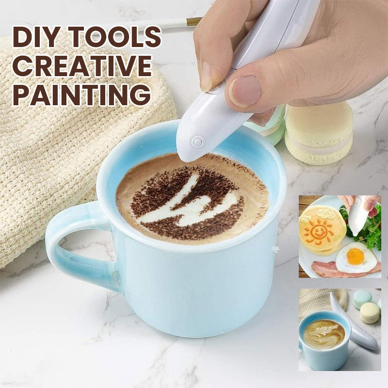 Precision spice pen for food decoration and elaborate latte art designs