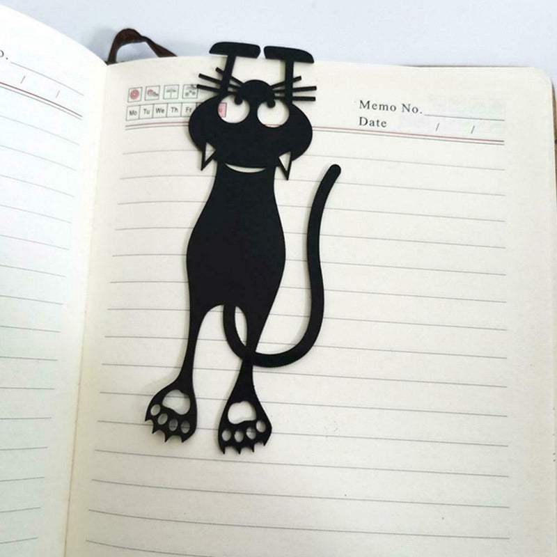 Novelty black cat pagemarker, a fun and cute kitten design bookmark for avid readers.