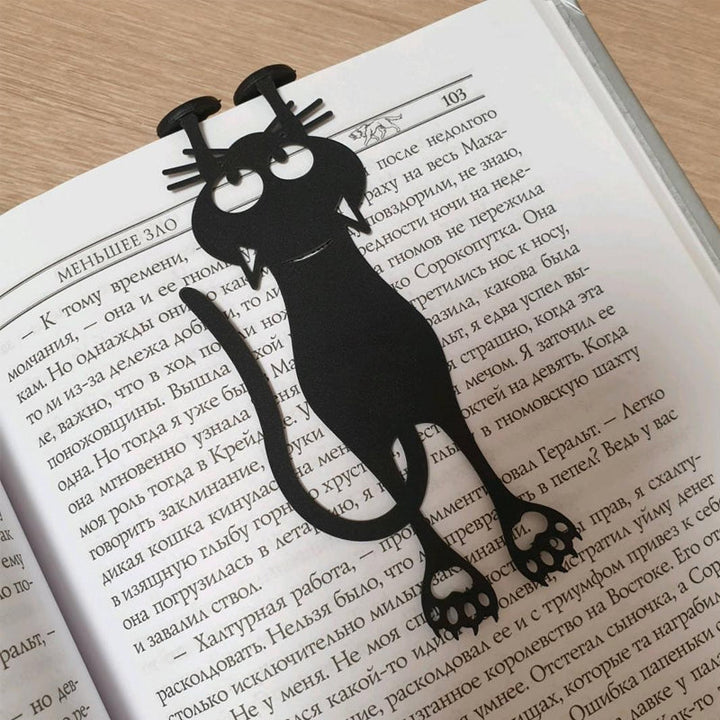 Charming black cat bookmark, a popular reading accessory and gift idea for pet-loving students.