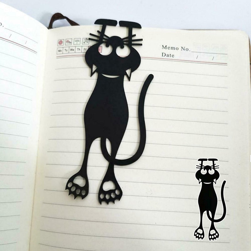 Black cat themed bookmark, a delightful reading accessory for children and adults who love pets.